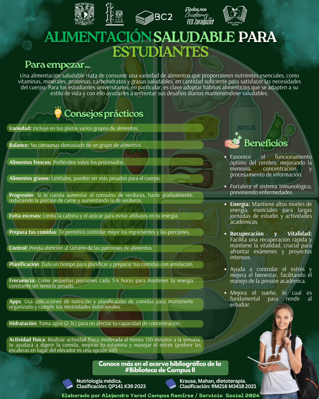 Infografía Alimentación Saludable para Estudiantes